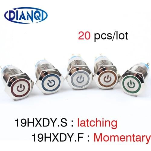 Buy 19mm push button switches in bulk , 19HX.F 19HX.S 19HXDY.F 19HXDY.S