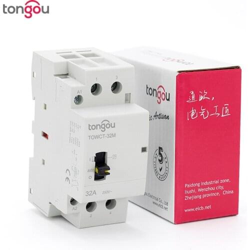 2P 32A 2NO 220V/230V 50/60HZ Din rail Household AC Modular contactor with Manual Control Switch