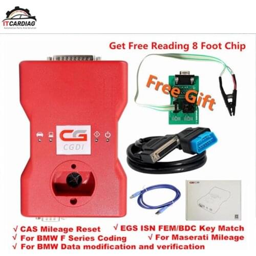 New Original CGDI Prog For BMW MSV80 FEM/EDC 3 IN 1 Function Auto Key Programmer+Diagnosis+IMMO Security Free 8 Foot Clip