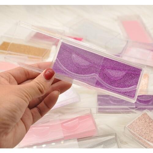 Wholesale eyelash packaging box lash boxes packaging custom logo faux cils mink lash plastic clear glitter case tray bulk vendor