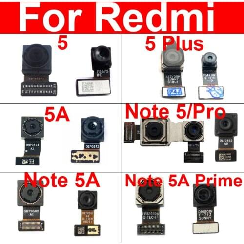Front & Rear Main Camera For Xiaomi Redmi 5 5A 6 6A 7 7A Pro Plus Back Camera + Samll Facing Camera Flex Cable Replacement Parts