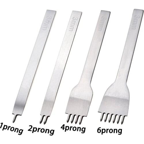 3/4/5/6mm Leather Hole Punches Kit 1+2+4+6 Prong Leather Stitching Punches DIY Leacher Craft Sewing Spacing Punching Hand Tool