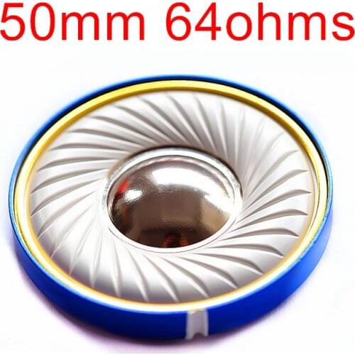 QGM K100 64 ohm HiFi 50mm Headphones Driver Unit LCP Beryllium 64ohm Loudspeaker Earphones Unit Audiophile Monitor(2pcs)