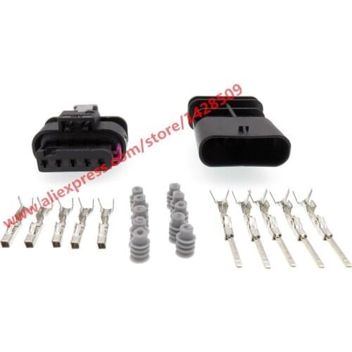 10 Sets Tyco Amp 5 Pin Female Male Motorcycle Electric Connectors Sealed Waterproof Auto Plug 1-1718806-1 / 4F0 973 705