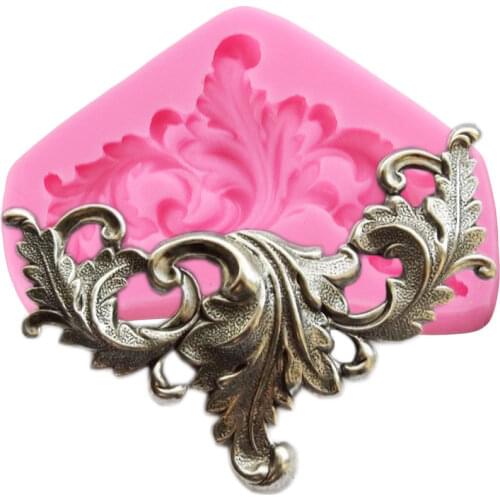 3D Craft Scrollwork Leaves Border Silicone Molds Scroll Relief Fondant Cake Decorating Tools Candy Clay Chocolate Gumpaste Mould