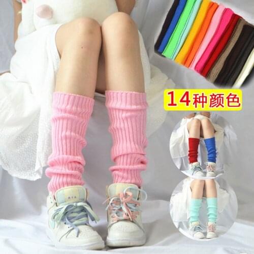 Harajuku Leg Warmer Socks Rainbow Striped Women Winter Knitted Leg Warmers Punk Kawaii Black White Sock