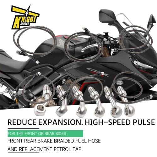 Universal Front Rear Brake Braided Fuel Hose Fultro Oil Gas Cooler Stainless Pipe Tube And Replacement Petrol Tap Tubing Adapter