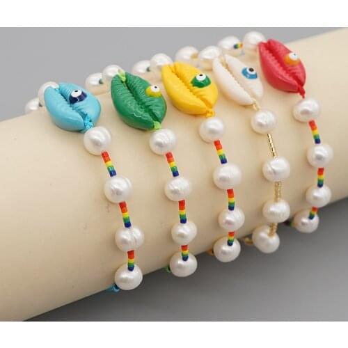 GO2BOHO Natural Pearls Bracelet For Women Luxury Perle Seashell Bracelets Miyuki Handmade Gift Pulseras Shell Jewelry Armband