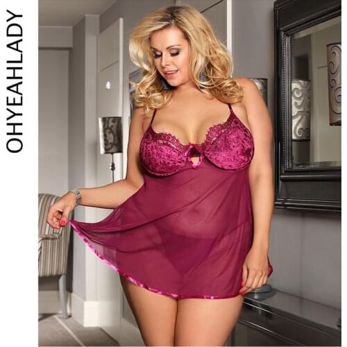 Ohyeahlady Ropa De Dormir Mujer Sexy Velvet Underwire Cups With A Scalloped Lace Sleepwear Pyama Dames Sexy Nachtkleding RJ80602