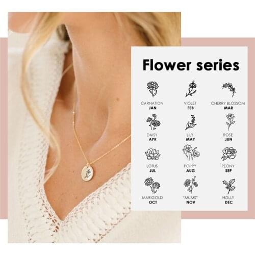 Visunion Rose Gold Silver Color Necklace Women Trendy Design Plants Pattern Pendant Necklace Elegant Stainless Steel Necklace