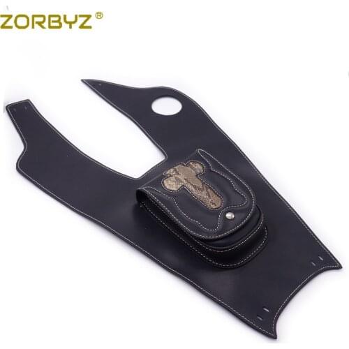 ZORBYZ Black Motorcycle Artificial Leather Right Tank Cap Panel Cover Bag For Yamaha XVS650 1999-2007