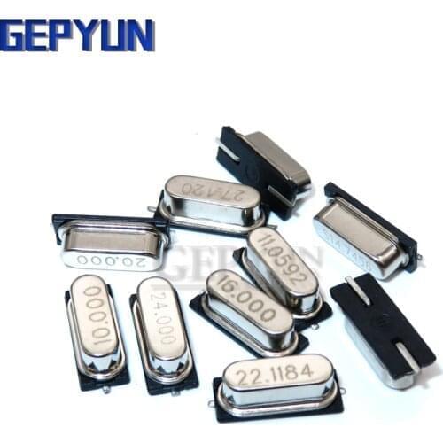 10PCS 4Mhz 6Mhz 8Mhz 12Mhz 16Mhz 20Mhz 24Mhz 4.000mhz 8.000mhz SMD Quartz Crystal Resonator Passive Oscillator HC49S Gepyun