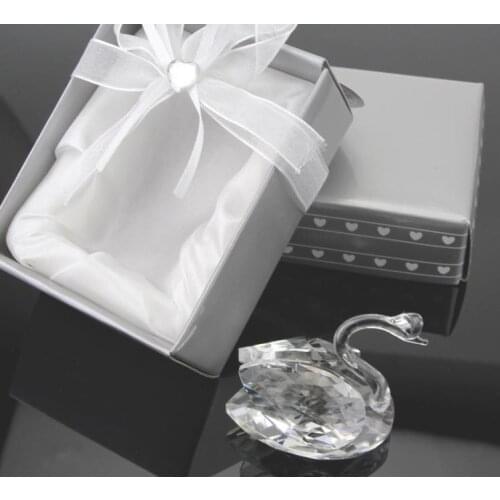 100pcs wedding anniversary gifts party supplies centerpieces guest souvenirs crystal swan wedding favor