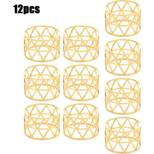 12Pcs Alloy Napkin Rings Dinner Table Decoration For Wedding Party Table 100% Brand New And High Quality