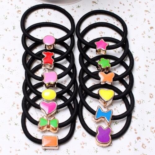 20pcs Top Fashion New Solid Scrunchy Headband Girls Hair Elastic Bow Accessories Flower Bands Rubber Gum Ornaments