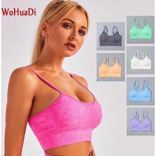 WOHUADI 2020 Seamless Sports Bra Top Vest Women Fitness Sportswear Push Up Gym Crop Top Gym Running Underwear