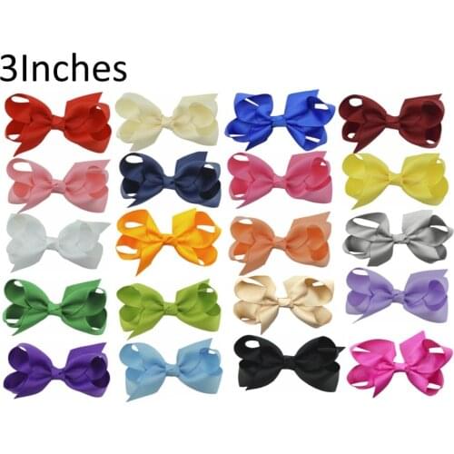 3Inch grosgrain Ribbon bows girls hair clips for girls hair accessories 20pcs/lot
