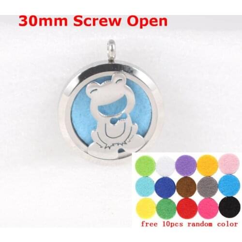 30mm Plum Flower 316L Stainless Steel Essential Oil Diffusing Necklace Perfume Locket Pendant