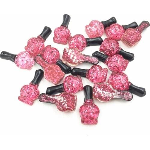 30Pcs Cameo Cabochon Decoration Nail Polish Bottle Shape Acrylic Flat Back Purple Fashion Jewelry DIY Findings Charms 23mm