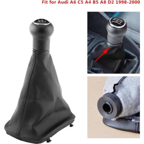 5 Speed Car Gear Shift Knob Gearstick Gaiter Boot Kit for Audi A6 C5 A4 B5 A8 D2 1998-2000 Car-Styling