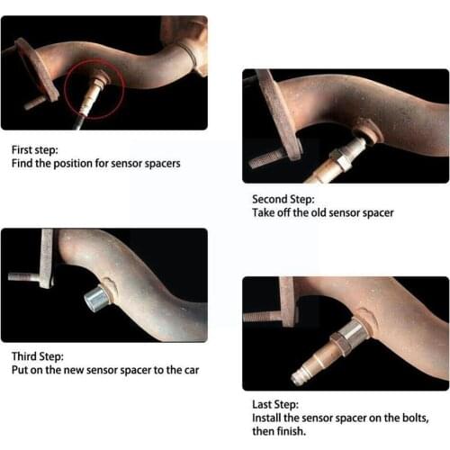 1 Pcs Oxygen O2 Sensor Spacer Adapter Bung Catalytic Fix Light Oxygen Check Sensor O2 Converter Engine M18X1.5 L8Q9