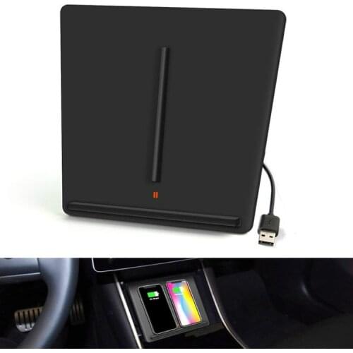 Car Wireless Phone Charger Dual Usb Mobile Phones Charging Pad Fast Charge Car Mount For Tesla Model 3 Central Control Charging