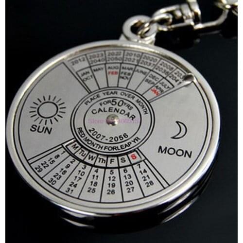 By dhl or fedex 500pcs new 50 Year Calendar Mini Metal Ring Compass Keyfob Outdoor Sports Survival Tools