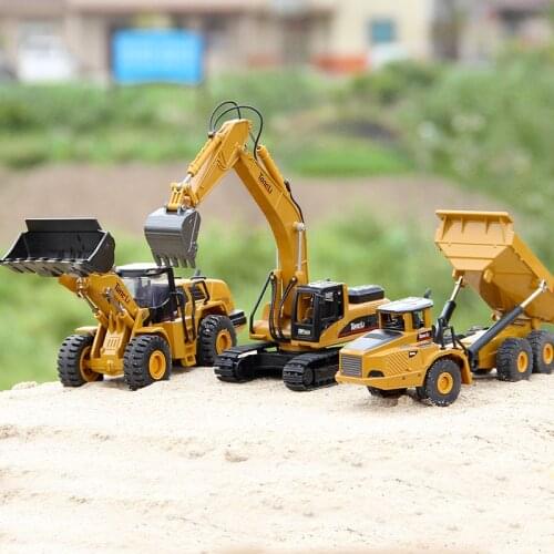 HUINA 1:50 dump truck excavator Wheel Loader Diecast Metal Model Construction Vehicle Toys for Boys Birthday Gift Car Collection