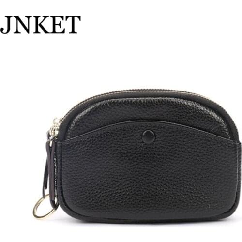 JNKET New Womens Cow Leather Wallet Credit Card Holder Fashion Clutch Wallets Large Capacity Double Zipper Coins Purse