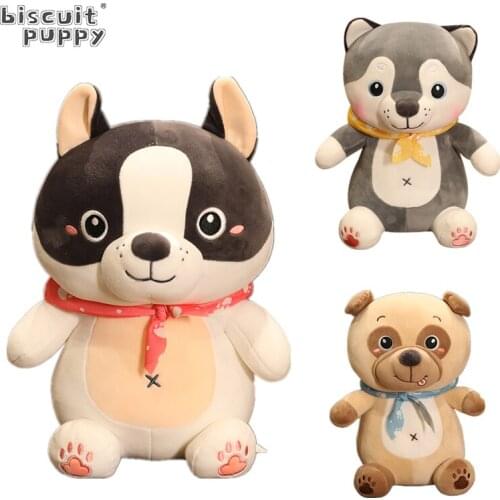 Kawaii Bulldog Husky Dog Plush Toy Stuffed Soft Animal Cartoon Pillow Lovely Birthday Gift for Kids Baby Creative Home Decor