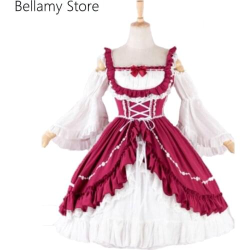 Made for you Customized Classic Lolita Red and White Elegant Sweet Dress