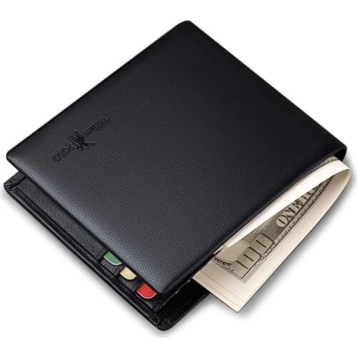 WILLIAMPOLO hot selling cow leather short style zipper wallets for men with Hasp male classic coin purse card holder soft Wallet