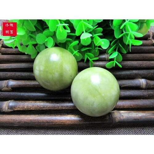 Beauty Natural 52mm Green Xiuyu JADE Massage Relaxation ball For Body Chakra Stone Health jewelry bracelet massageador Free ship