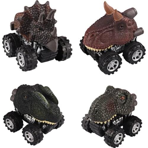 Mini Dinosaur Car Model Creative Child Dinosaur Toy Tyrannosaurus Car Model With Tire Pull Back Good Gift Back of The Car Dragon