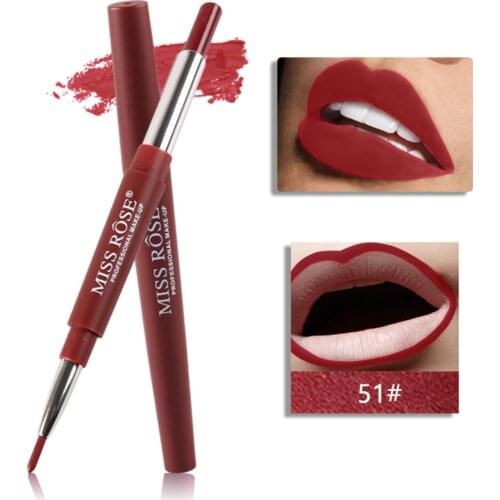Miss Rose 20Color Long-lasting Matte Lipsticks Pencil Waterproof Moisturizing Lipsticks Makeup Contour Lip Liner Cosmetics TSLM1