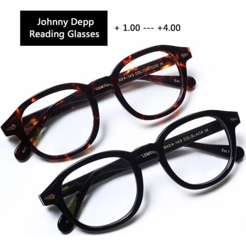 Johnny Depp Reading Glasses Men Women Acetate Glasses Frame Top Quality Brand Vintage Lemtosh Eyeglasses Computer Goggles
