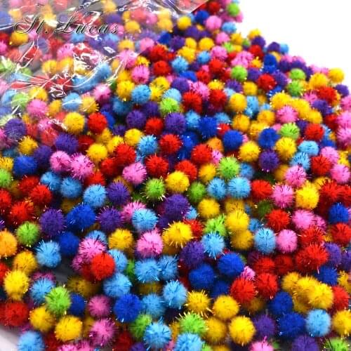 New 100pcs/lot 10mm mixed color polyester pom pom ball for garment home christmas party carft decoration DIY accessory material
