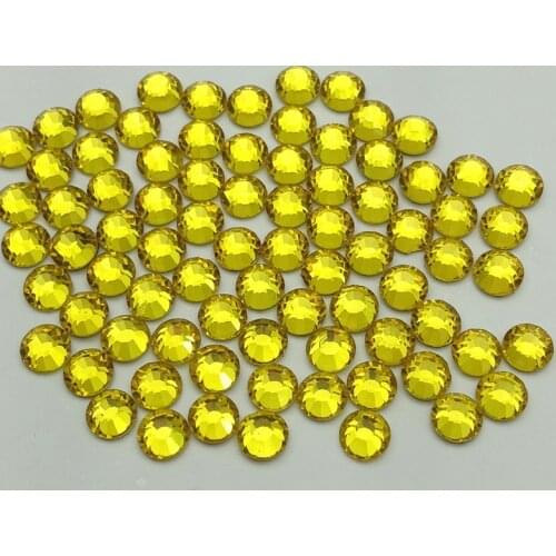Wholesale Lemon Yellow Crystal Glass Nails Art Rhinestones DIY Nail art decorations Manicure tools Accessories