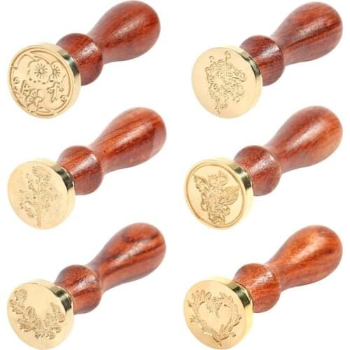 Retro DIY Plant Wax Sealing Stamp for Wedding Post Envelope Stamp Classic Wedding Invitations Wax Seal Stamp Craft Gifts