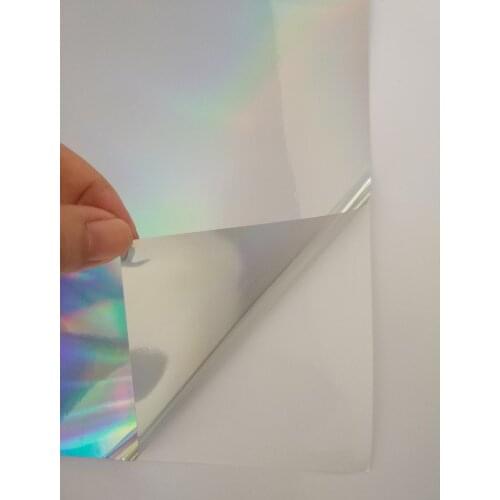 80 Sheets A4 (21cm x 29cm) self-adhesive Sticker plain rainbow mirror reflection holographic PP Film for print Label logo