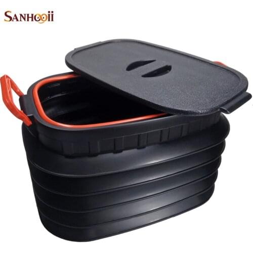 18L Car Folding Washing Bucket Storage box Collapsible Rear Auto Trunk Boot Organizer Portable Outdoor Camping Fishing Travel