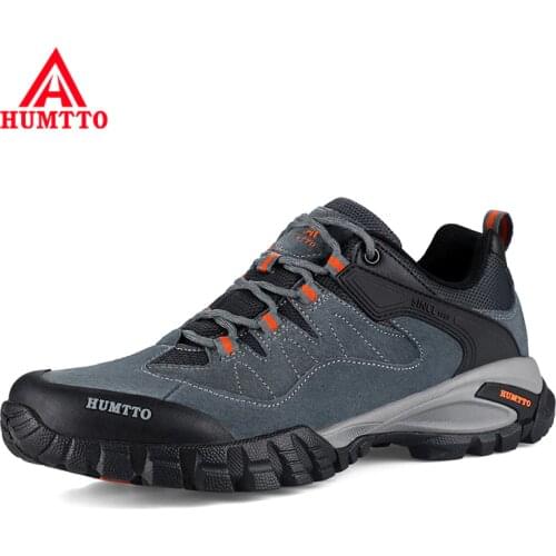 HUMTTO 2021 Sports Hiking Shoes Men Women Genuine Leather Waterproor Athletic Outdoor Climbing Shoes Trekking Tourism Sneakers