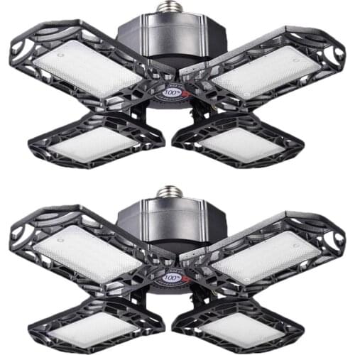 LED Lamp E27 LED Bulb Warehouse 80W Cool White Garage Light 85-265V Deform Light For Workshop Garage Light Folding Portable