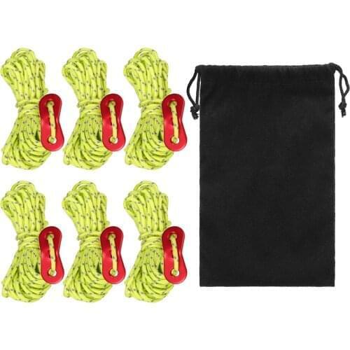 3mm 13ft Tent Cord Tensioner Set Reflective Rope with Adjuster Camping Canopy Tent Guyline