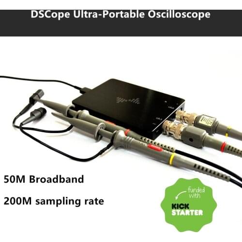 DSCope Ultra-Portable Oscilloscope 50M Bandwidth 200M Sampling Dual Channel USB Powered Maker Tool