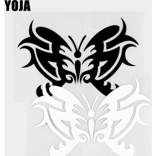 YOJA 14.4×9..3CM Handsome Butterfly Cartoon Animals Vinyl Decal Car Stickers Black/Silver 19C-0363