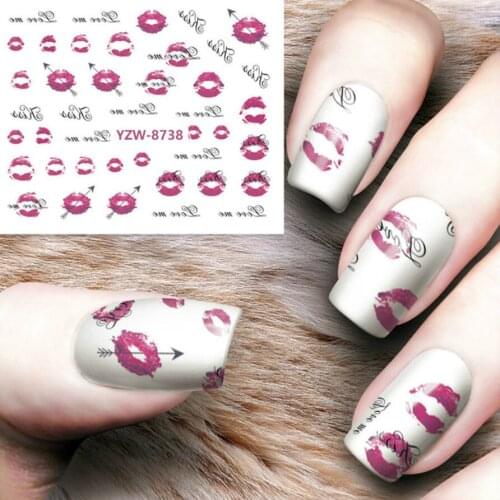 1 Sheet Feather Color Lip Print 1Pcs Nail Art Stamp Stamping Image Plate Stainless Steel Nail Template Manicure Stencil Tools