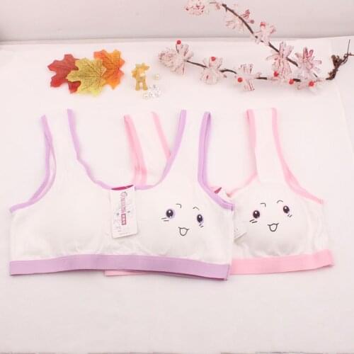 10Pc/Lot Young Girls Training Bra Teenage Sport Puberty Underwear Fitness 8-16Year Small Breast Bra