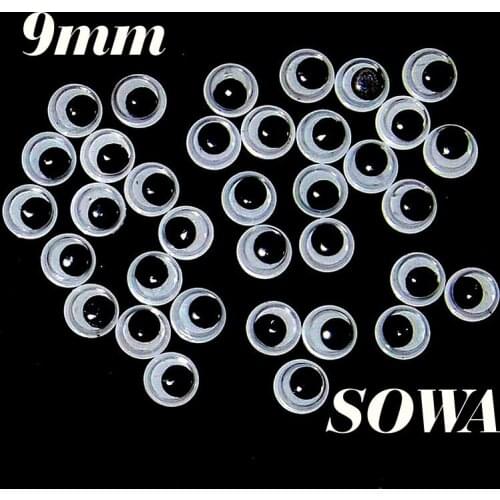 1000pcs/lot New Fashion Design Size 9mm Black And White Oval Design Imitate Animal Eye Dolls Eye For Toy DIY