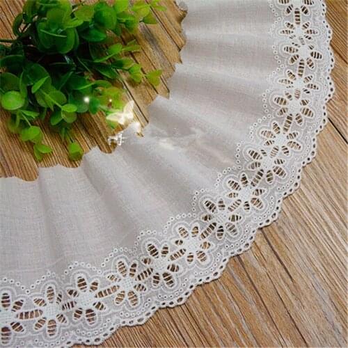 2018 New 100% Cotton Eyelet Embroidery Applique Lace Flower Trims Clothes 11cm